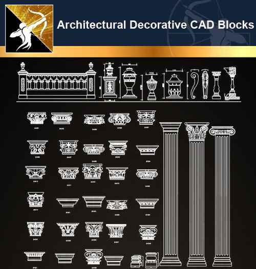 Architectural Decorative Cad Blocks Autocad Decoration Blocks Drawings